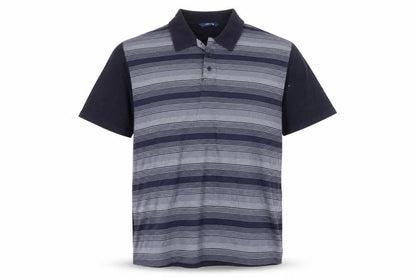 Westrock Men's Blue Striped Cotton Polo Shirt Size M