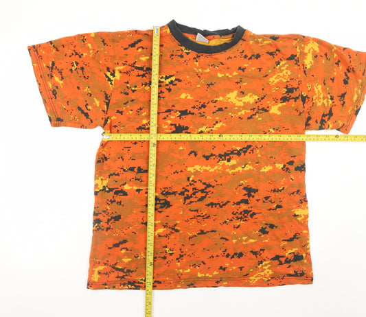 MMB Men's Orange Camouflage Cotton T-Shirt XXL Regular Fit