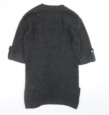 Esprit Women’s Grey Chunky Knit Open Front Cardigan L