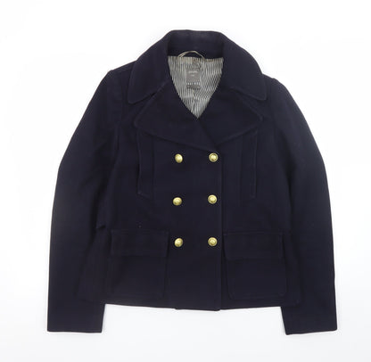 Gap Women's Blue Wool Pea Coat Jacket Medium Lined Double Breasted