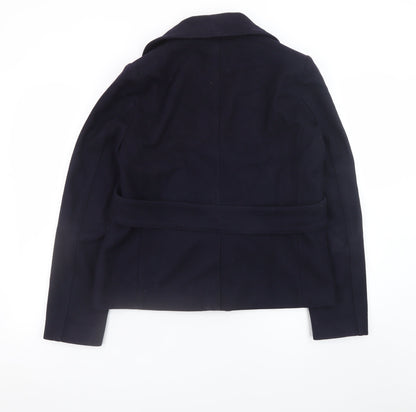 Gap Women's Blue Wool Pea Coat Jacket Medium Lined Double Breasted