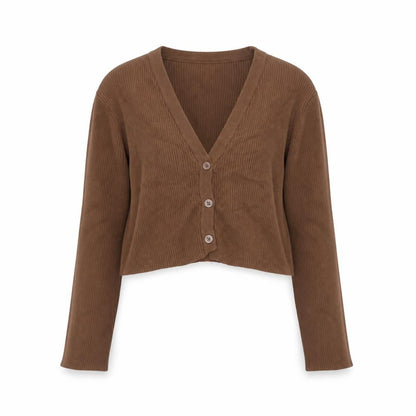 Pull & Bear Women's Brown Cropped Knit Cardigan Size 8