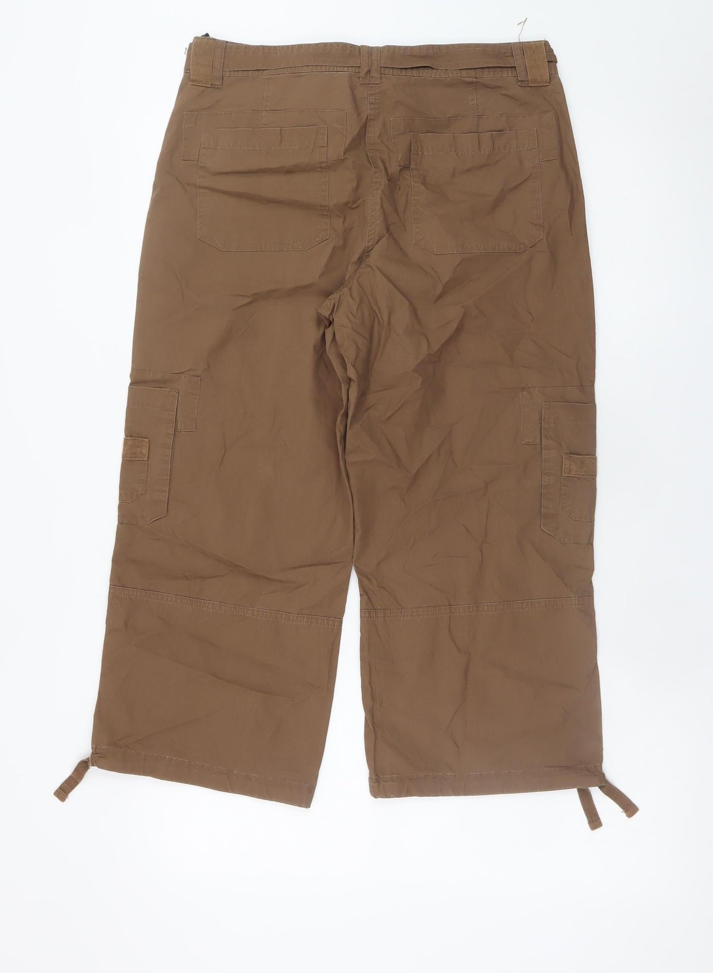 Dorothy Perkins Women Brown Cargo Trousers Size 12 Casual Twill Pants