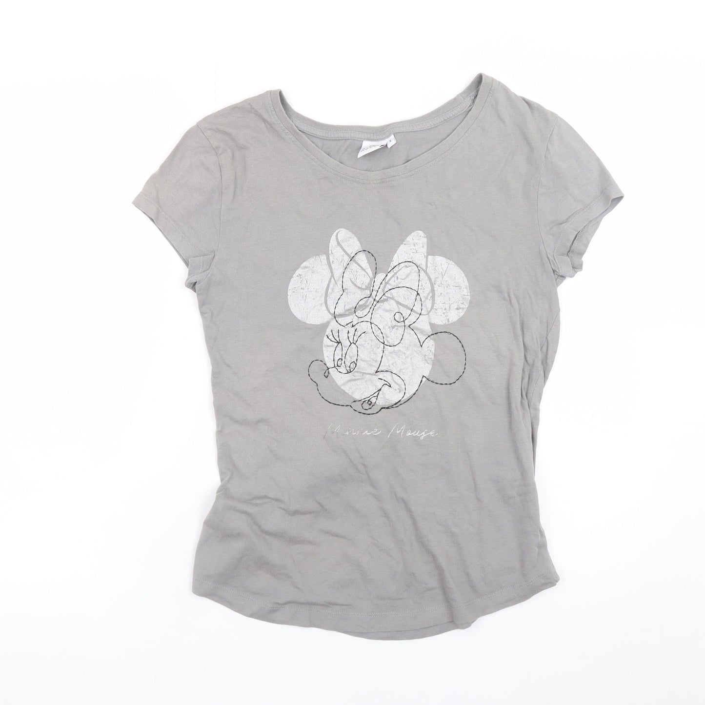 Disney Minnie Mouse Grey Women's S Cotton T-Shirt