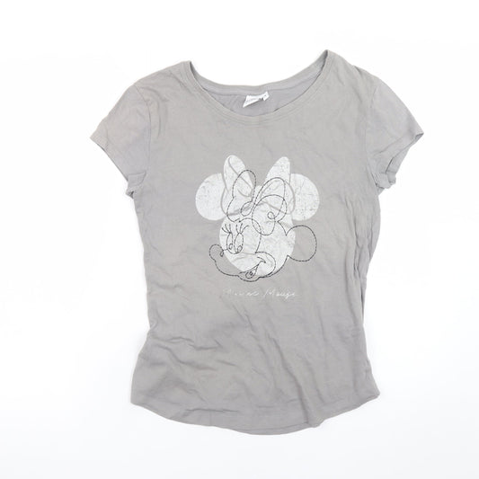 Disney Minnie Mouse Grey Women's S Cotton T-Shirt