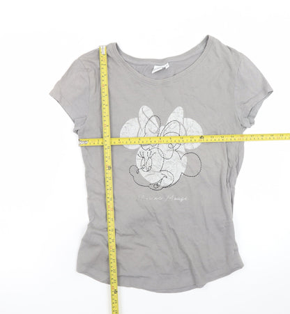 Disney Minnie Mouse Grey Women's S Cotton T-Shirt