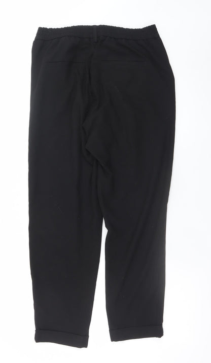 Savida Women’s Black Cropped Trousers Size 12 Polyester Blend