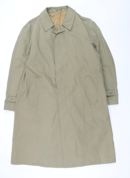 Gieves & Hawkes Men's Beige Long Trench Coat Size 52 Classic Cotton
