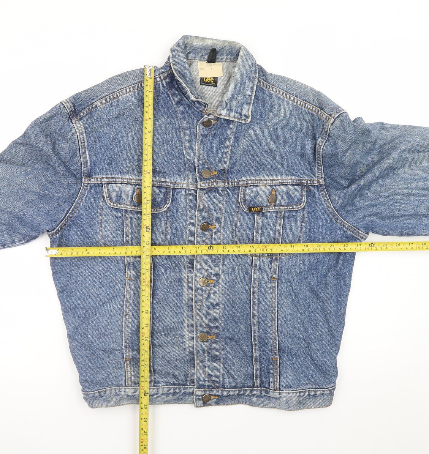 Lee Men's Blue Denim Rider Jacket M Retro Cotton Western Style