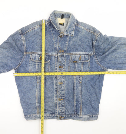 Lee Men's Blue Denim Rider Jacket M Retro Cotton Western Style