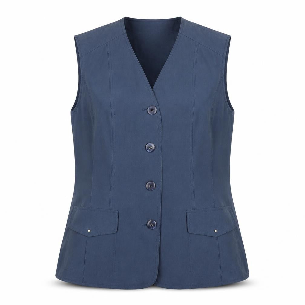 Lebek Women's Blue Sleeveless Button Basic Blouse Size 12
