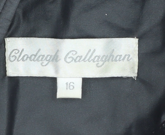 Clodagh Gallaghan Womens Black Size 16 Long Waterproof Rain Coat