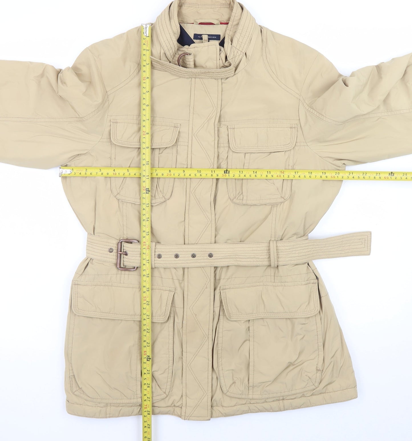 Tommy Hilfiger Women’s Beige Belted Military Jacket XL