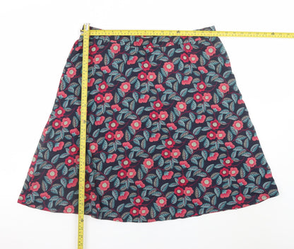 Seasalt Cornwall Women’s Multicoloured Floral A-Line Cotton Skirt Size 16