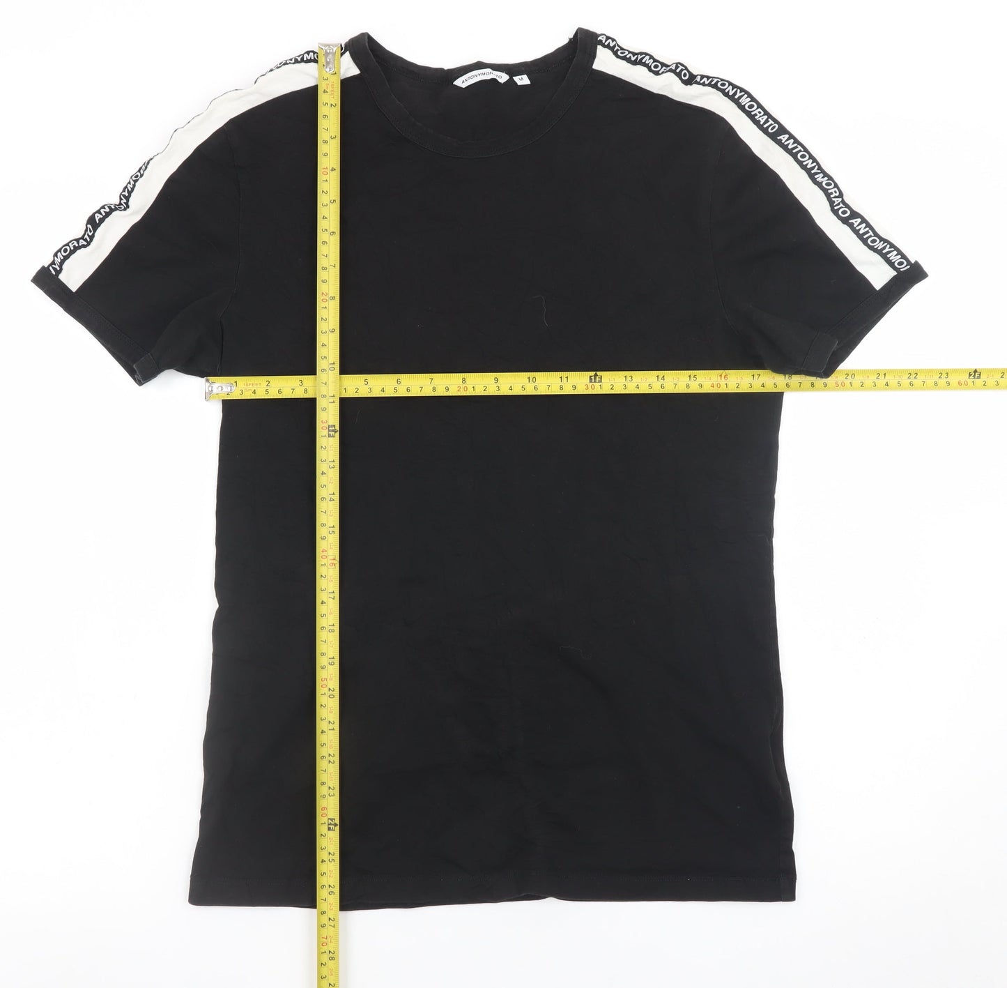 Antony Morato Men's Black Slim Fit Crew Neck Cotton T-Shirt Size M