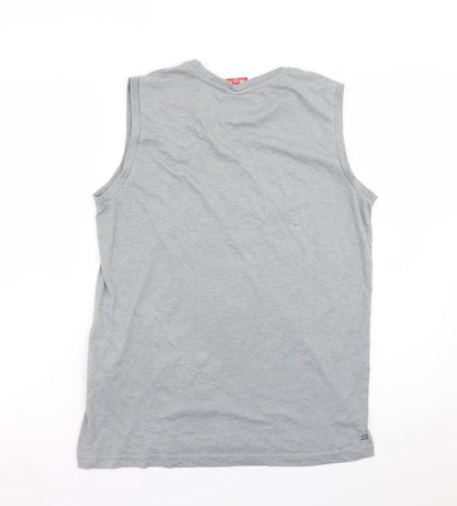 Slazenger Men's Grey Sleeveless Crew Neck Cotton T-Shirt M