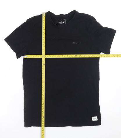Firetrap Men's Black Cotton Crew Neck Short Sleeve T-Shirt M