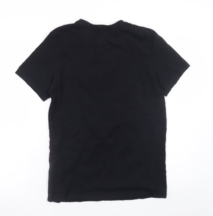 Firetrap Men's Black Cotton Crew Neck Short Sleeve T-Shirt M