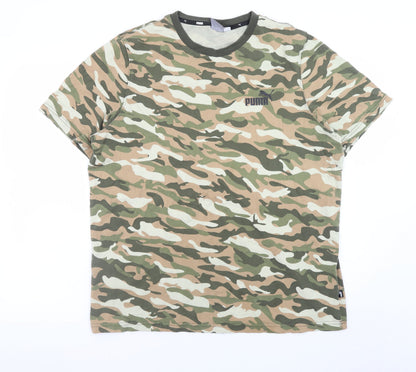 Puma Men's XL Camouflage Crew Neck Cotton T-Shirt