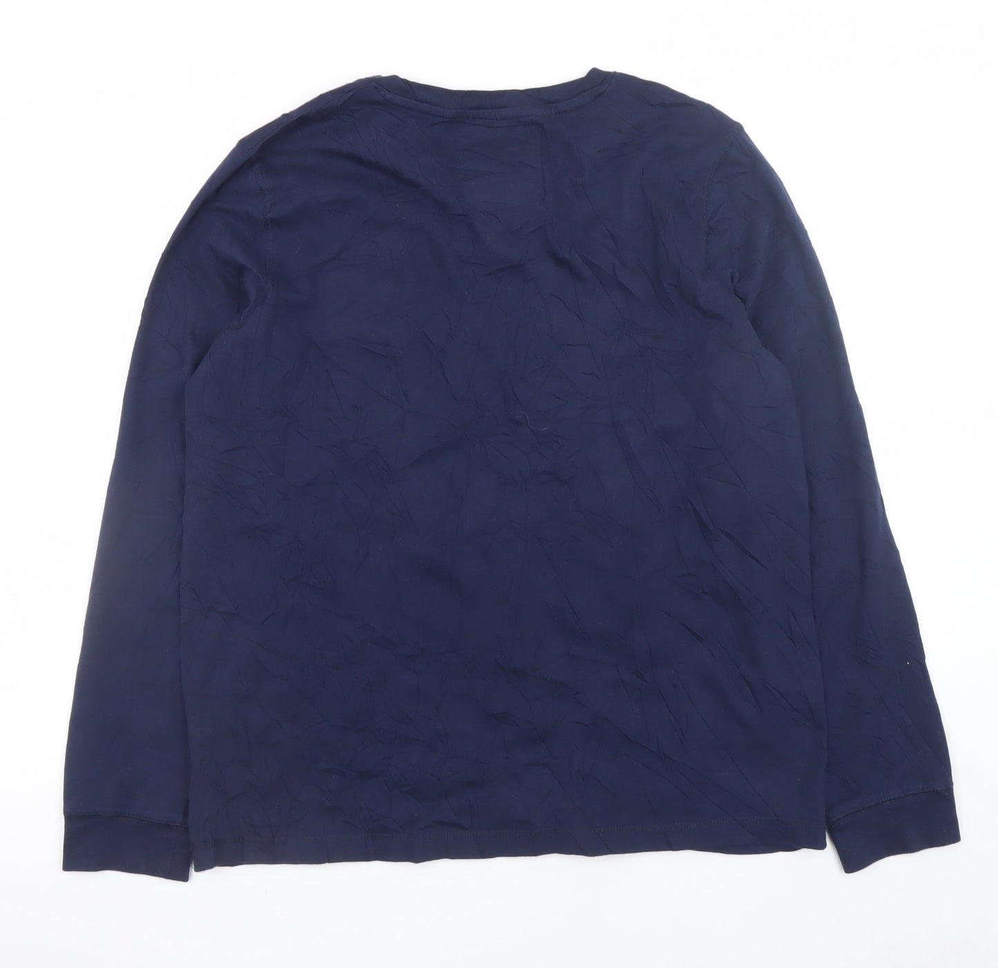 Dissident Men's Navy Long Sleeve Cotton V-Neck T-Shirt Size L
