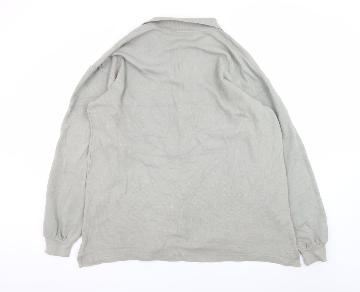 Hanes Men’s Grey XL Cotton Collared Button Basic Jacket