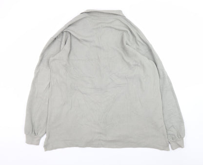 Hanes Men’s Grey XL Cotton Collared Button Basic Jacket