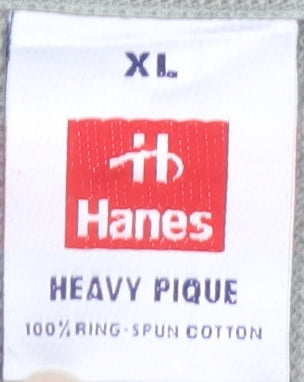 Hanes Men’s Grey XL Cotton Collared Button Basic Jacket