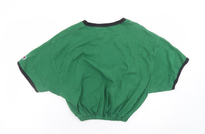 Champion Women's Green Cropped Relaxed Fit T-Shirt XL