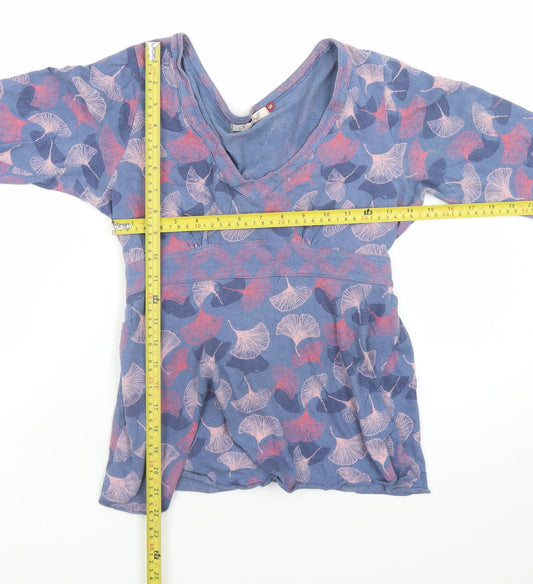 White Stuff Womens Blue Floral Tunic Blouse Size 12