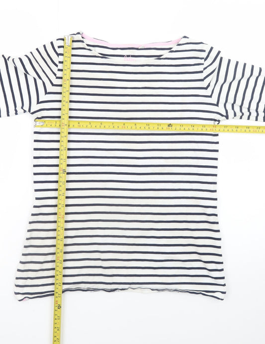 Boden Womens Multicoloured Striped Cotton Long Sleeve T-Shirt UK 12