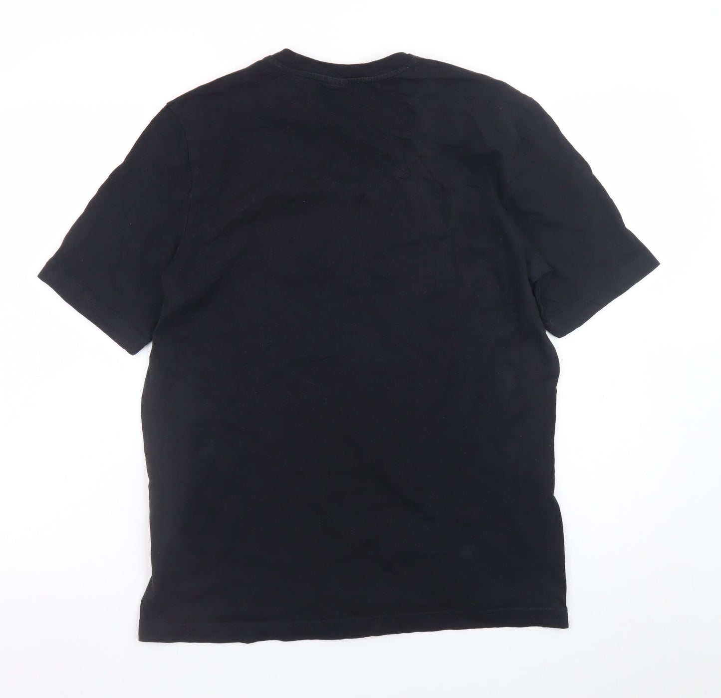 Reebok Men's Black Cotton Crew Neck Short Sleeve T-Shirt S