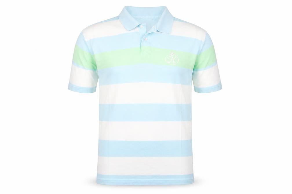 Burberry Golf Men's Multicoloured Striped Polo Shirt Size L