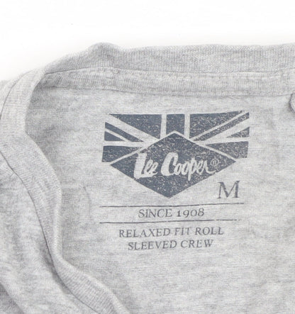 Lee Cooper Men's Grey Relaxed Fit Short Sleeve Crew Neck T-Shirt Size M