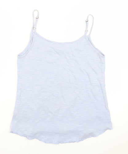 Fatface Women's Blue Cotton Ruffle Camisole Tank Top Size 10