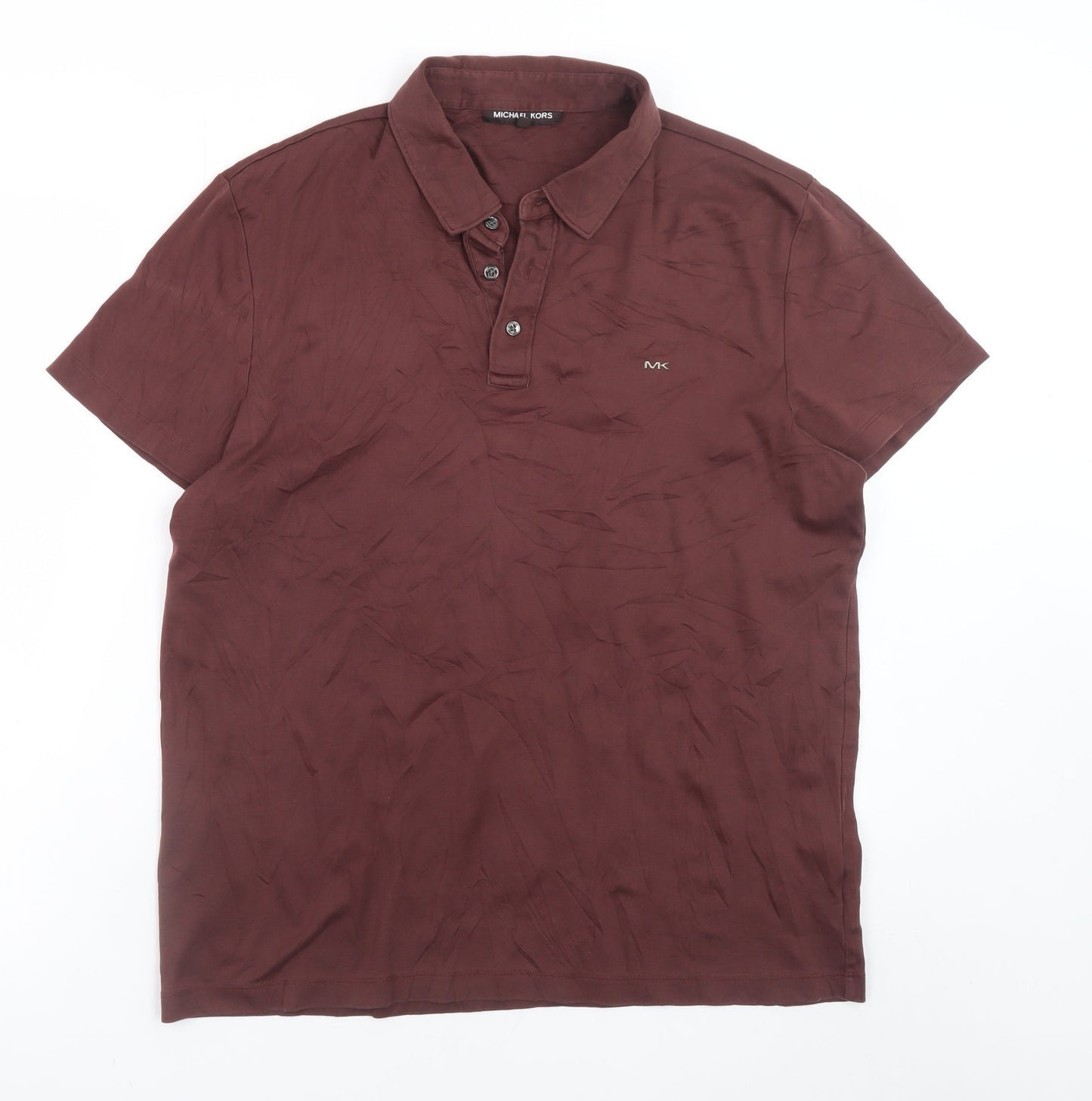 Michael Kors Men's Brown 100% Cotton Polo Shirt XL Short Sleeve