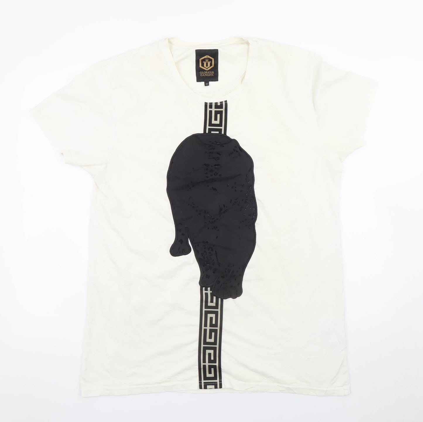 Glorious Gangsta Men's White Short Sleeve Graphic Print T-Shirt Size M