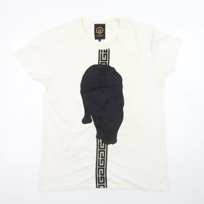 Glorious Gangsta Men's White Short Sleeve Graphic Print T-Shirt Size M