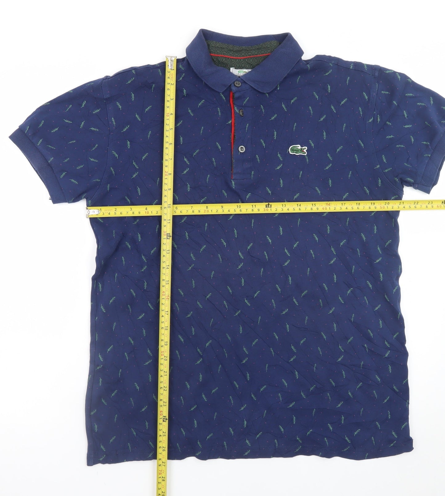 Lacoste Men's Blue 2XL Cotton Collared Polo Shirt