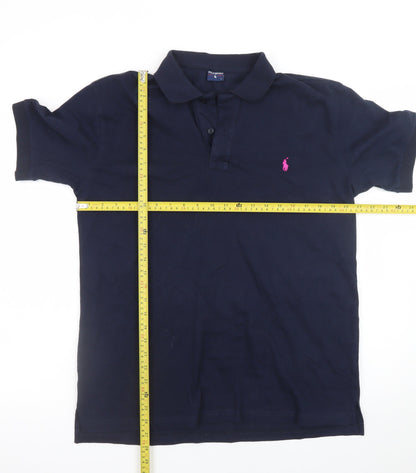 Ralph Lauren Polo Sport Men's Blue Cotton Short Sleeve Polo Shirt Size L