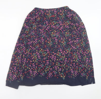 Joules Womens Multicoloured Floral Cotton Long Sleeve Top UK 12