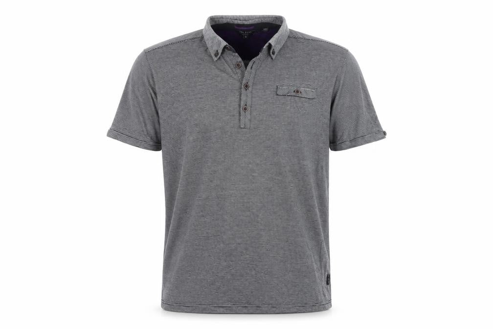 Ted Baker London Men's Grey Short Sleeve Polo Shirt Size XL Classic Cotton