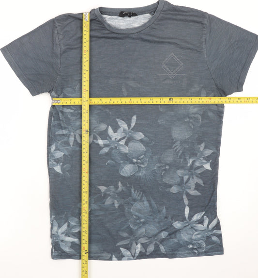 Cedarwood State Men's Grey Floral Cotton Short Sleeve T-Shirt M