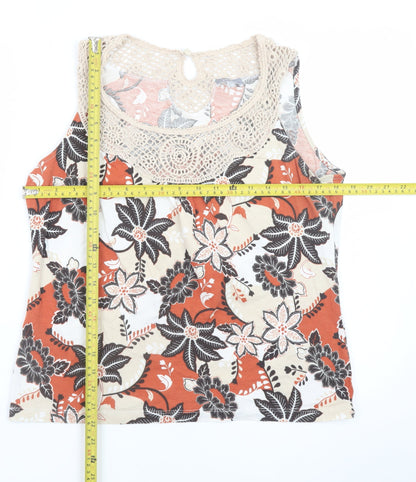 Marks and Spencer Women’s Multicoloured Floral Crochet Neck Tank Top Size 16