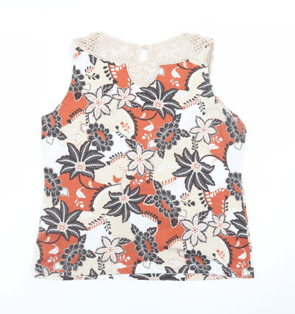 Marks and Spencer Women’s Multicoloured Floral Crochet Neck Tank Top Size 16