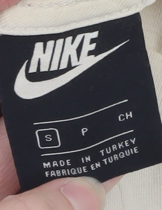 Nike Men Beige Regular Fit Short Sleeve Cotton T-Shirt S