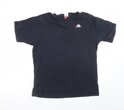 Kappa Mens Black Large Short Sleeve Crew Neck Logo T-Shirt