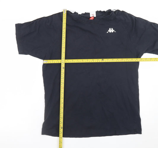 Kappa Mens Black Large Short Sleeve Crew Neck Logo T-Shirt