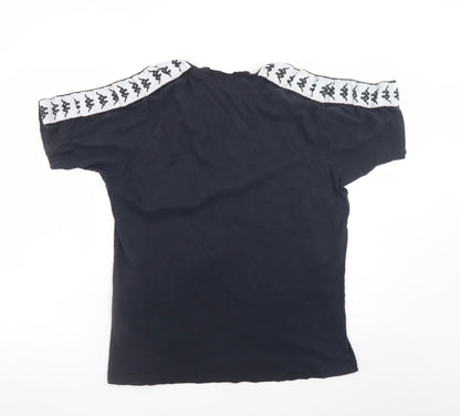 Kappa Mens Black Large Short Sleeve Crew Neck Logo T-Shirt