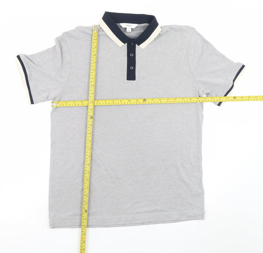 Marks and Spencer Men's Grey Polo Shirt Medium Regular Fit