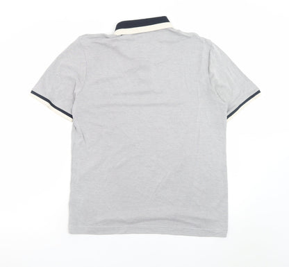 Marks and Spencer Men's Grey Polo Shirt Medium Regular Fit
